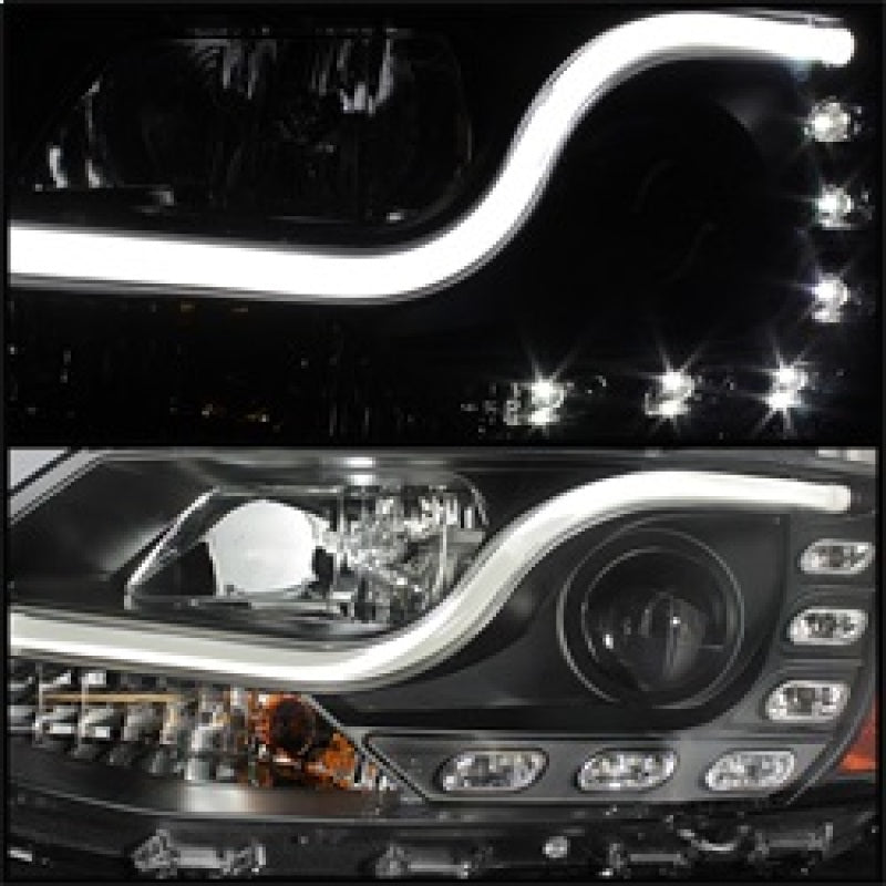 Spyder Volkswagen Jetta 11-14 Projector Headlights Halogen Light Tube DRL Blk PRO-YD-VJ11-LTDRL-BK Headlights SPYDER