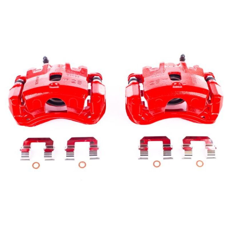 Power Stop 05-09 Hyundai Tucson Front Red Calipers w/Brackets - Pair Brake Calipers - Perf PowerStop