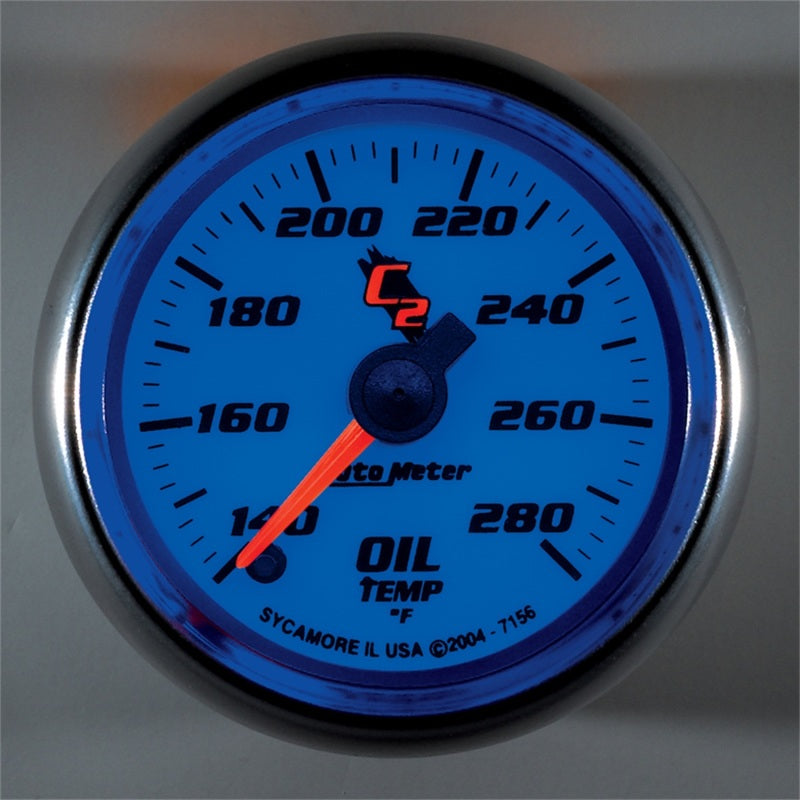 Autometer C2 52mm 140 - 280 Deg. F Electronic Oil Temp Gauge Gauges AutoMeter