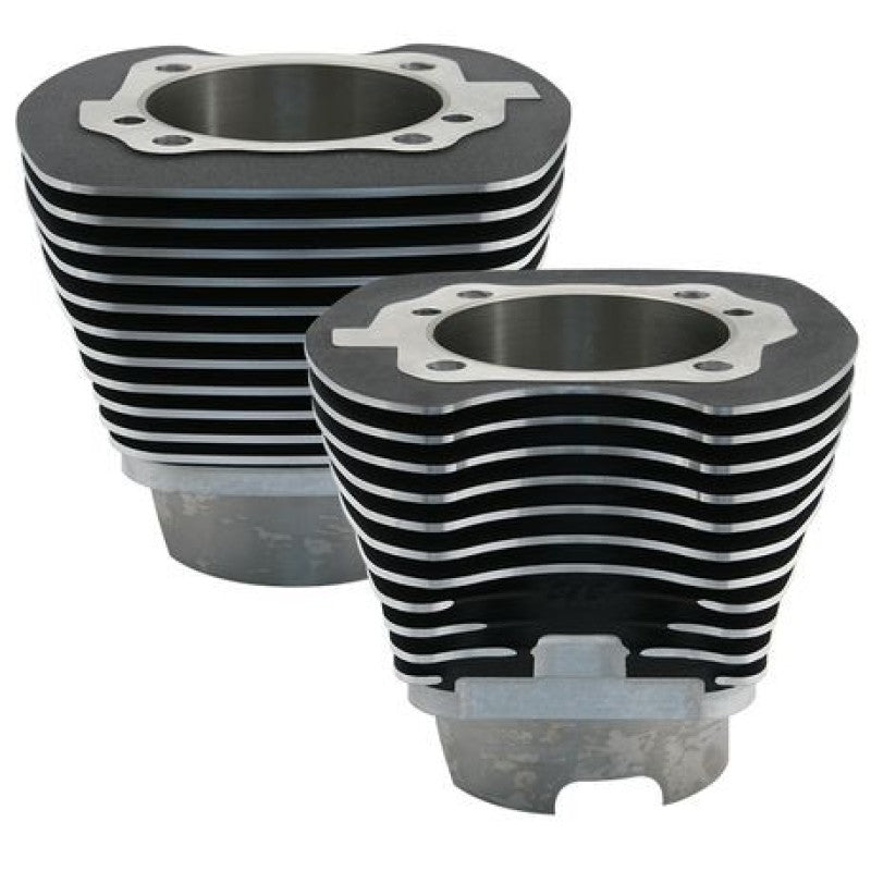 S&S Cycle 2007+ BT 4-1/8in Bore 5.004in Cylinder Set - Wrinkle Black Piston Sets - Powersports S&S Cycle