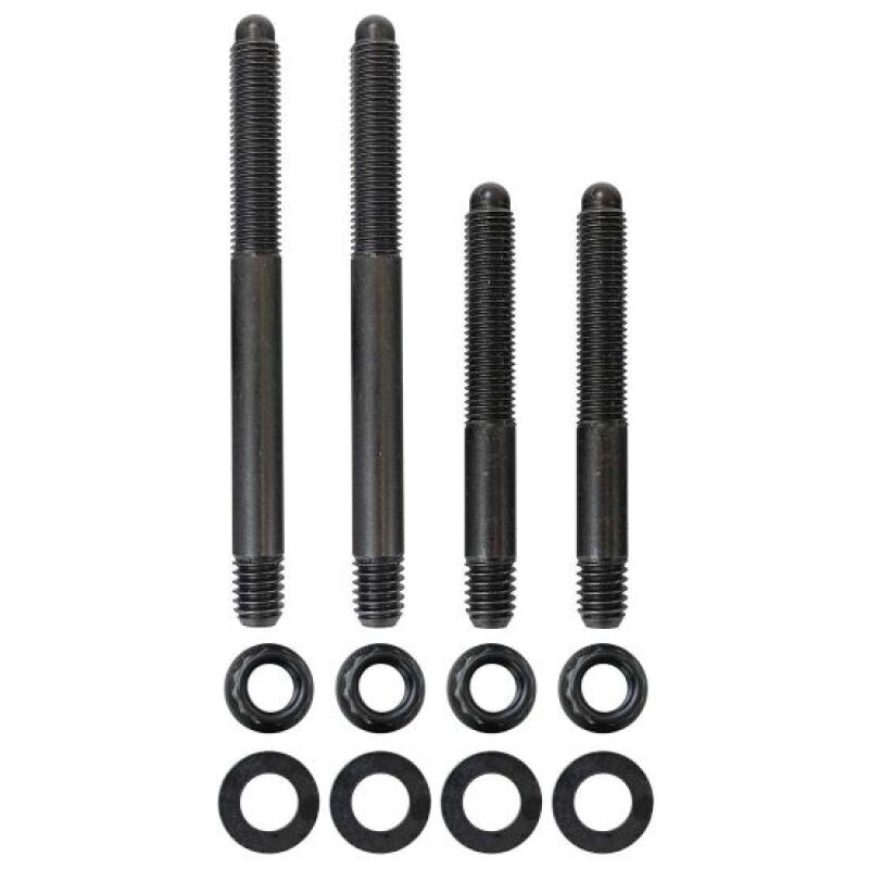 Moroso 2PC 5/16in-24 x 2.5in & 2 PC 5/16in-24 X 3.5in Long 12-Point Nuts Carb Stud Kit w/Bracket Fittings Moroso