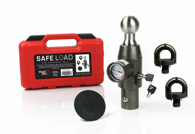 Weigh Safe OEM Gooseneck Ball for Ford/Chevrolet w/Pucks (30K GTWR) - Stainless Steel Hitch Accessories Weigh Safe