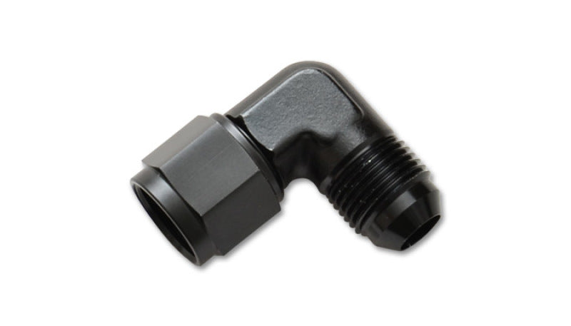 Vibrant -4AN Female to -4AN Male 90 Degree Swivel Adapter (AN to AN) - Anodized Black Only Fittings Vibrant