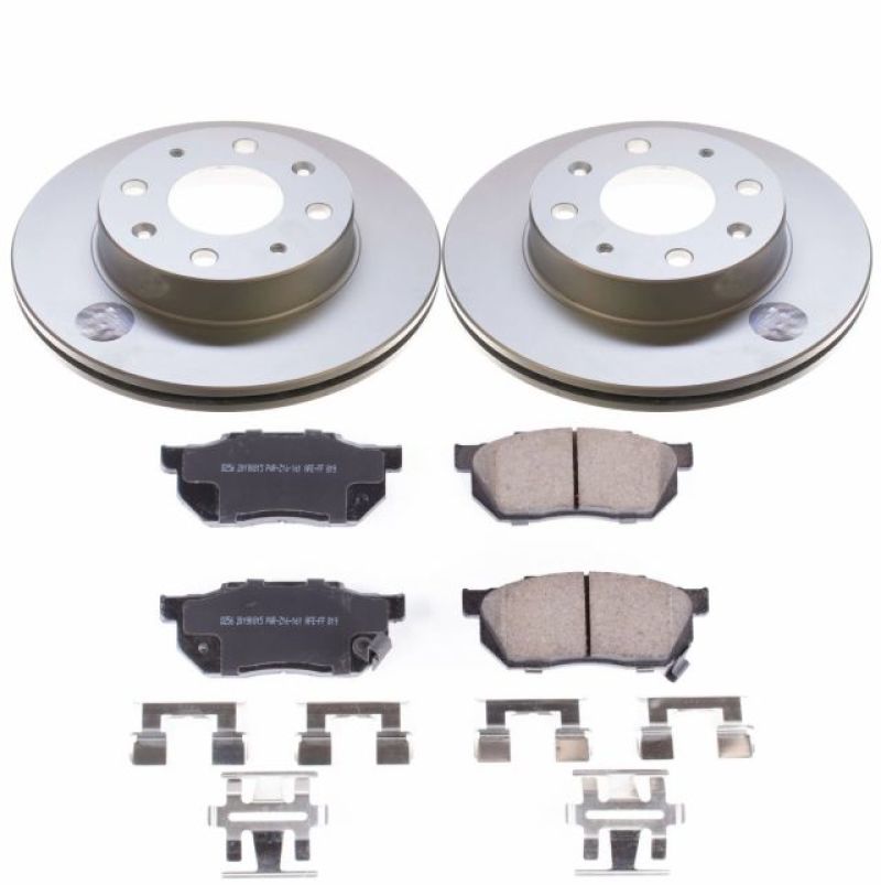 Power Stop 88-91 Honda CRX Front Z17 Evolution Geomet Coated Brake Kit Brake Kits - Performance Blank PowerStop