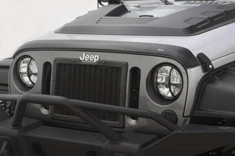 AVS 07-18 Jeep Wrangler (2 Door) Ventvisor & Aeroskin Deflector Combo Kit - Matte Black Wind Deflectors AVS