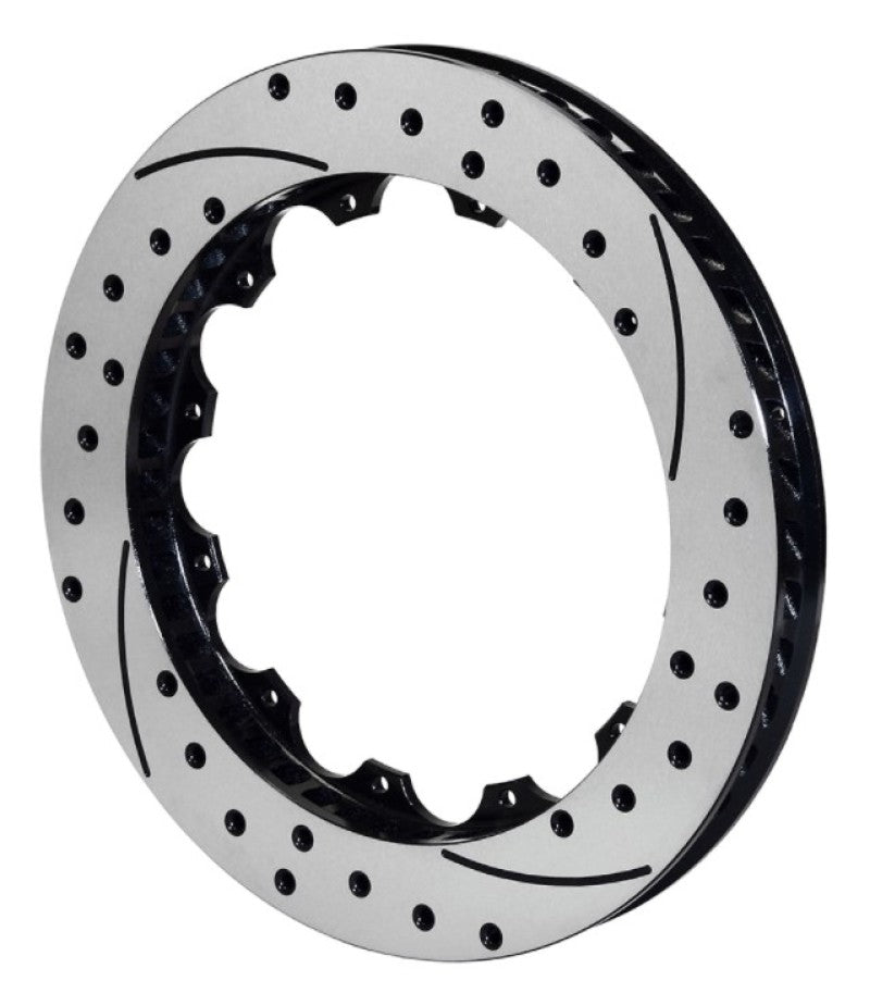 Wilwood Rotor-SV-SRP 72 Iron-LH-Drill-BLK 14.25 x 1.25 - 12 on 8.75in Brake Rotors - 2 Piece Wilwood