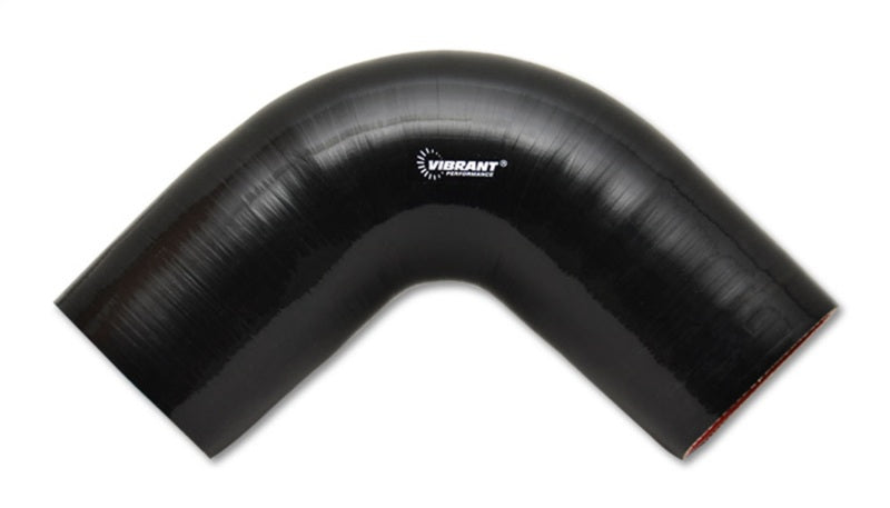 Vibrant 4 Ply Reinforced Silicone Elbow Connector - 3.5in I.D. - 90 deg. Elbow (BLACK) Silicone Couplers & Hoses Vibrant