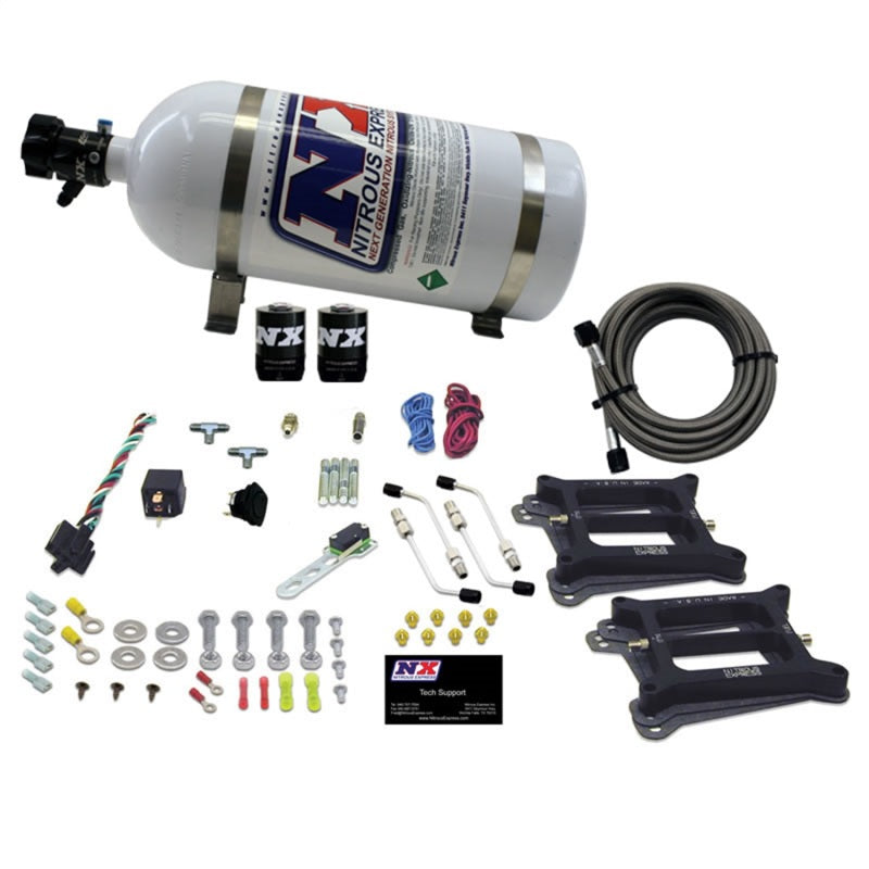 Nitrous Express Dual Holley/Gasoline Nitrous Kit (100-500HP) w/10lb Bottle Nitrous Systems Nitrous Express