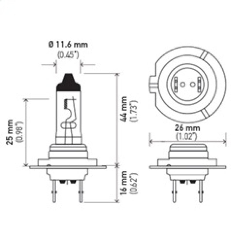 Hella Bulb H7 12V 70W PX26d T4.625 Bulbs Hella