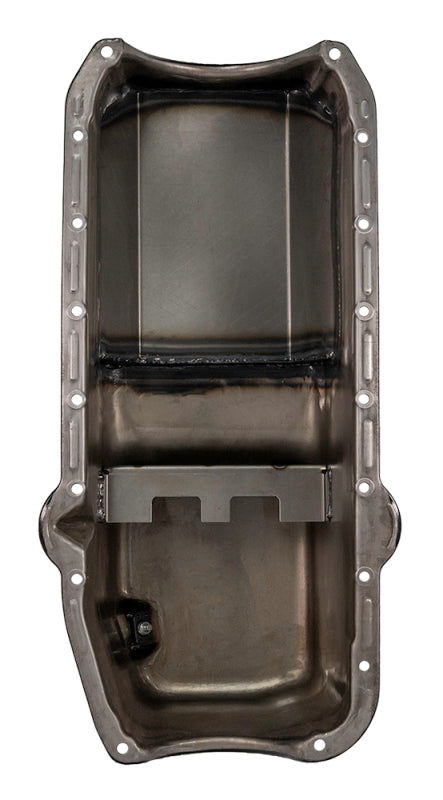 Moroso Pre-85 Chevrolet Small Block (w/Driver Side Dipstick) Wet Sump 6qt 8.25in Steel Oil Pan - Blk Oil Pans Moroso