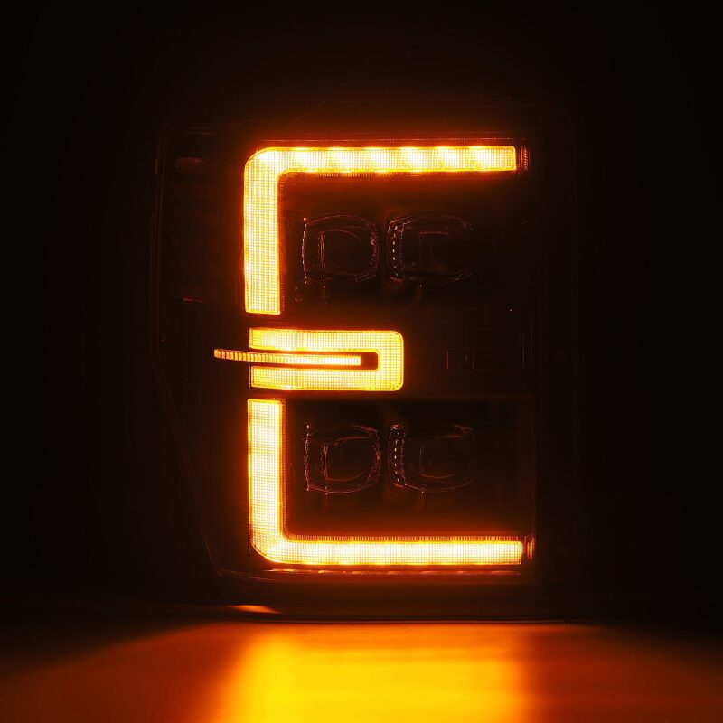 AlphaRex 08-10 Ford F250-550 NOVA-Series LED Projector Headlights Black w/Activ Light/Seq Signal Headlights AlphaRex