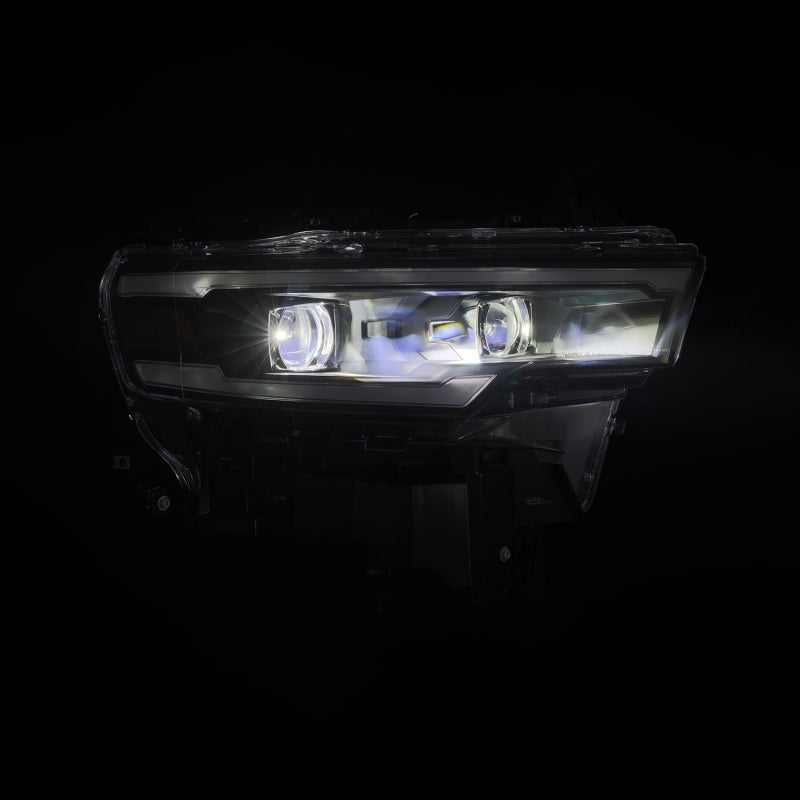 AlphaRex 25-26 Dodge Ram 1500 Luxx LED Proj Headlights -Black w/Activ Lit/ Seq Signal/Switchbk DRL Headlights AlphaRex