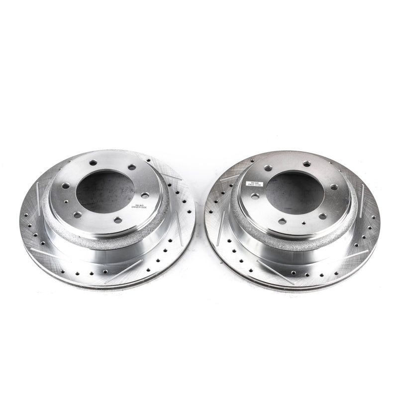 Power Stop 96-99 Acura SLX Rear Evolution Drilled & Slotted Rotors - Pair Brake Rotors - Slot & Drilled PowerStop