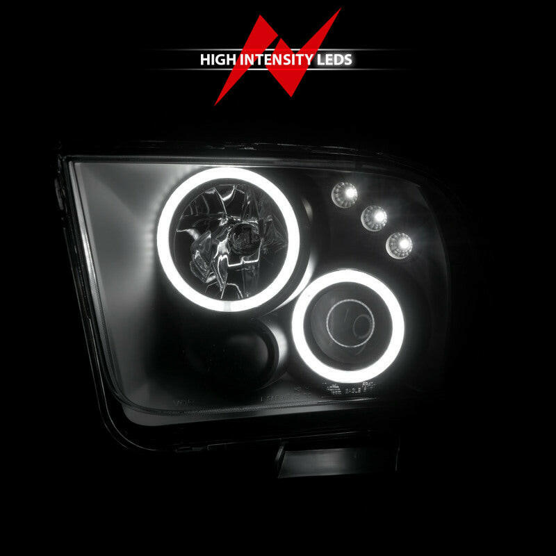 ANZO 2005-2009 Ford Mustang Projector Headlights w/ Halo Black Headlights ANZO