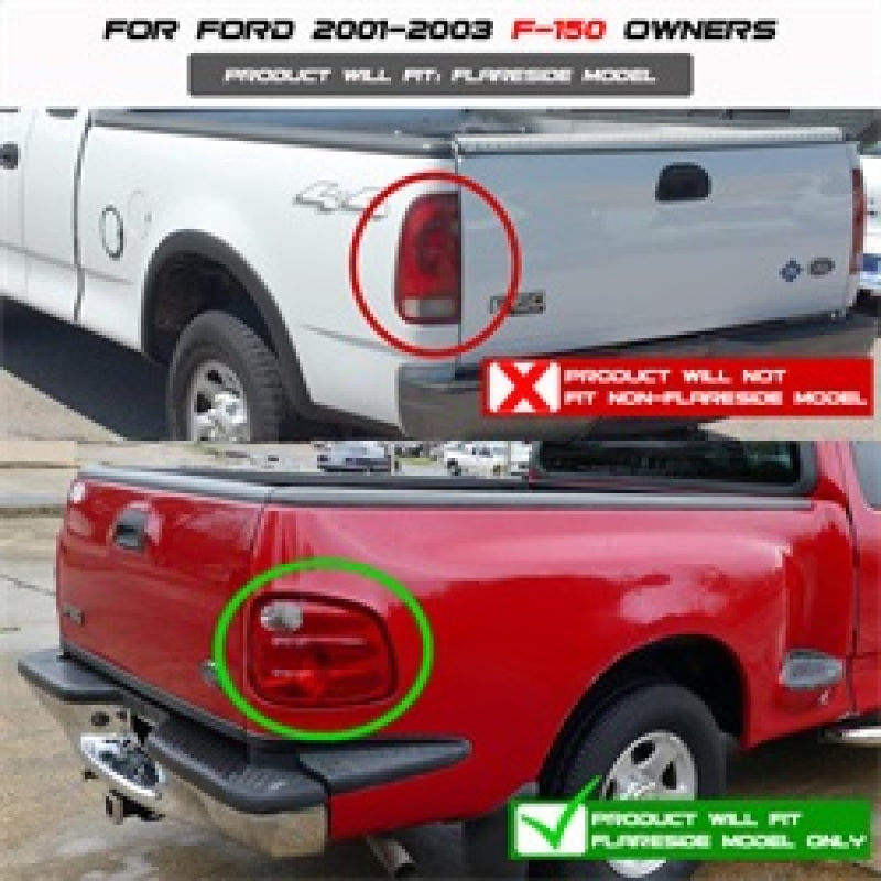 Spyder Ford F150 Flareside 01-03 (Not Fit Supercrew)Euro Style Tail Lights Black ALT-YD-FF15001FS-BK Tail Lights SPYDER