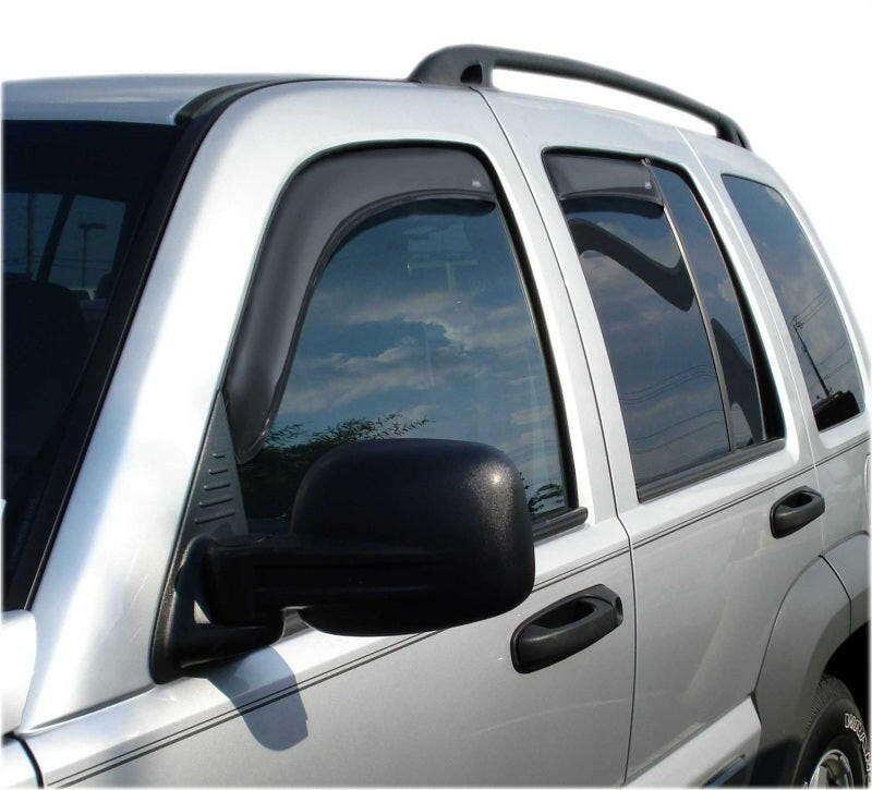 AVS 02-07 Jeep Liberty Ventvisor In-Channel Front & Rear Window Deflectors 4pc - Smoke Wind Deflectors AVS
