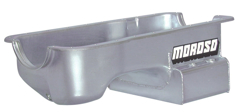 Moroso Ford 289-302 (w/Rear Sump) Kicked Out Road Race Baffled Wet Sump 7qt 7.5in Steel Oil Pan Oil Pans Moroso