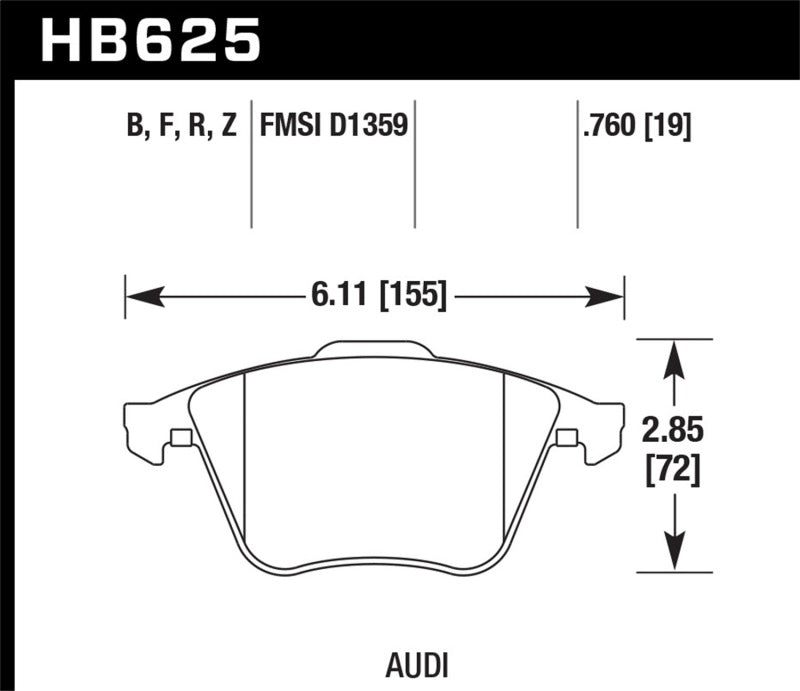 Hawk 2001-2010 Audi S3 European HPS 5.0 Front Brake Pads Brake Pads - Performance Hawk Performance