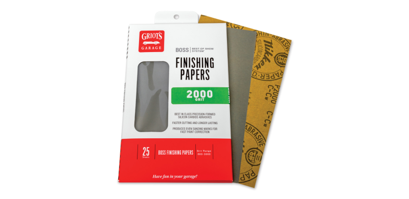 Griots Garage BOSS Finishing Papers - 2000g - 5 .5in x 9in (25 Sheets) Tools Griots Garage