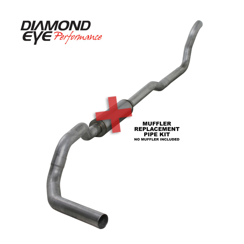 Diamond Eye KIT 4in TB MFLR RPLCMENT PIPE SGL AL: 2-WHEEL DRIVE ONLY 89-93 DODGE CUMMINS 5.9L Turbo Back Diamond Eye Performance