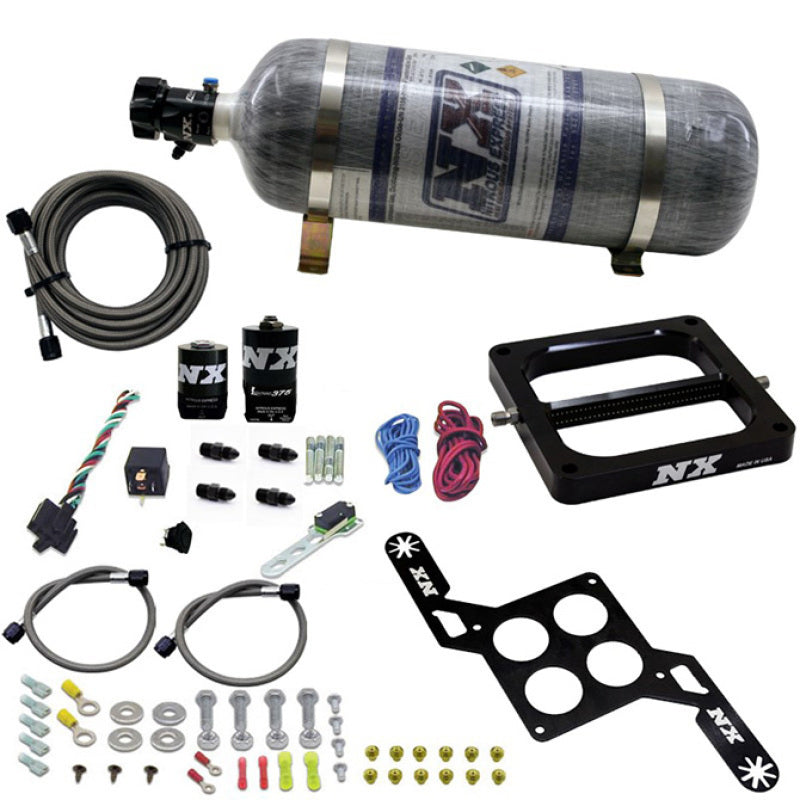 Nitrous Express 4500 RNC Conventional Nitrous Plate Kit w/.375in Solenoid w/12lb Bottle Nitrous Systems Nitrous Express