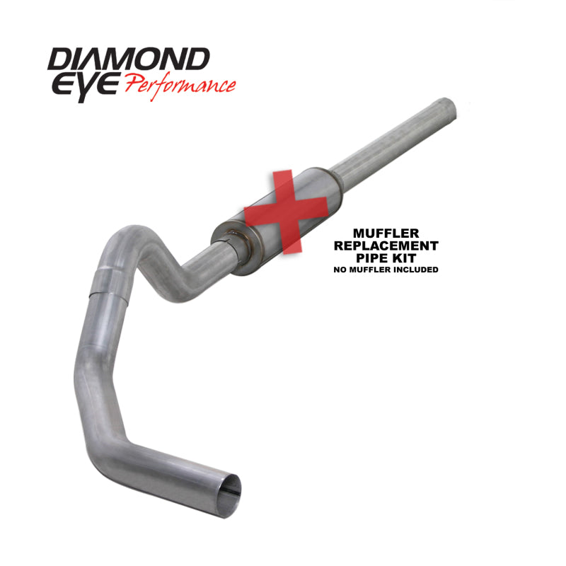 Diamond Eye KIT 4in Catback MFLR RPLCMENT PIPE Single AL: 2004.5-2007.5 DODGE CUMMINS 600 Catback Diamond Eye Performance