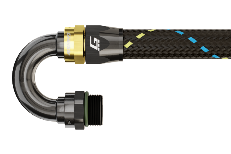 GReddy AN12 180 DEGREE ORB MALE BLACK/GOLD ANODIZED Oil Line Kits GReddy