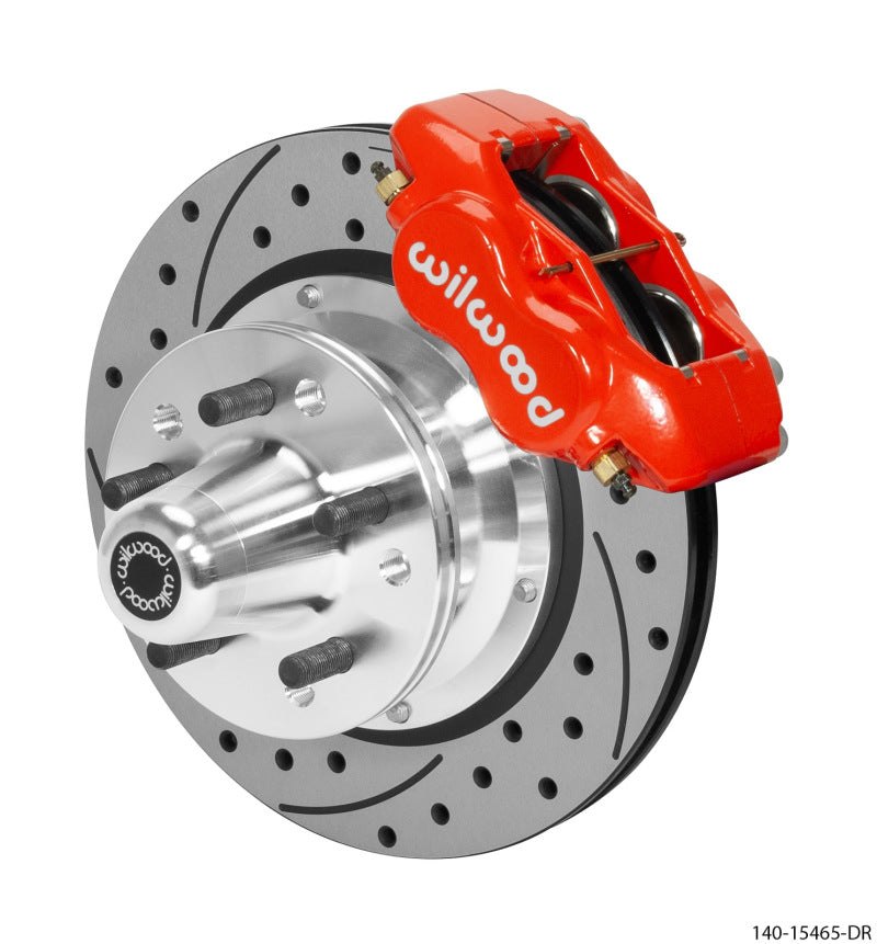 Wilwood Forged Dynalite Pro Series Front Brake Kit Red Caliper 11.00in SRP Drilled & Slotted Rotor Big Brake Kits Wilwood
