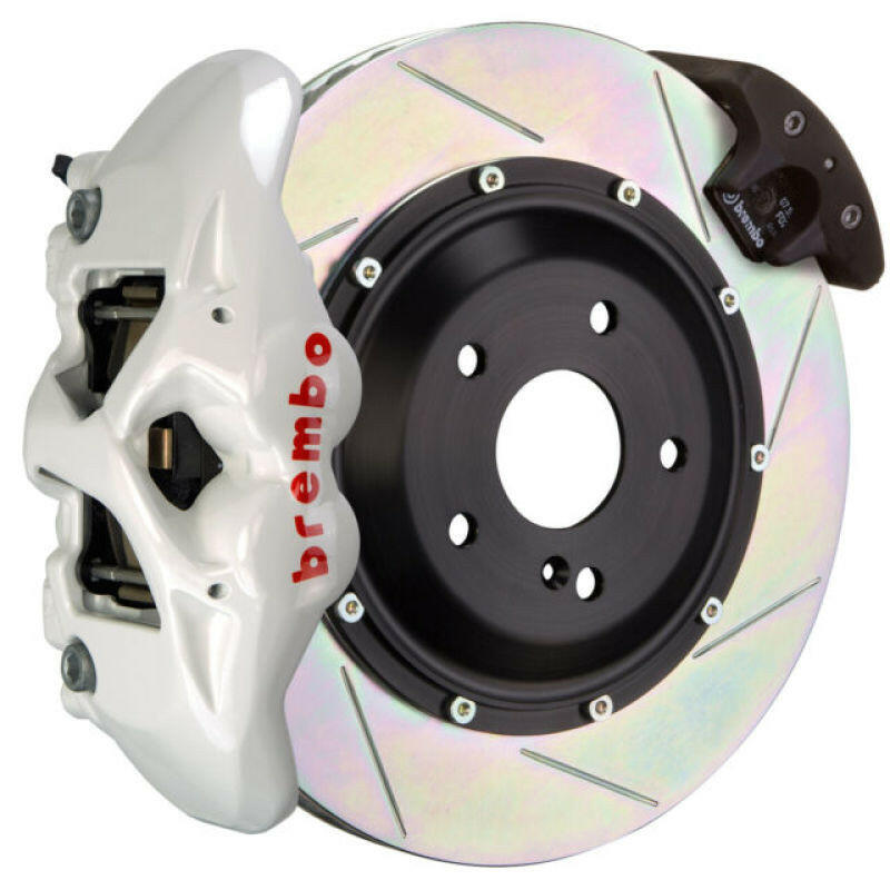 Brembo 17-23 530i/530i xDrive Fr GT BBK 6Pis Cast 380x34 2pc Rotor Slotted Type3-White Brake Kits - Performance Slot Brembo