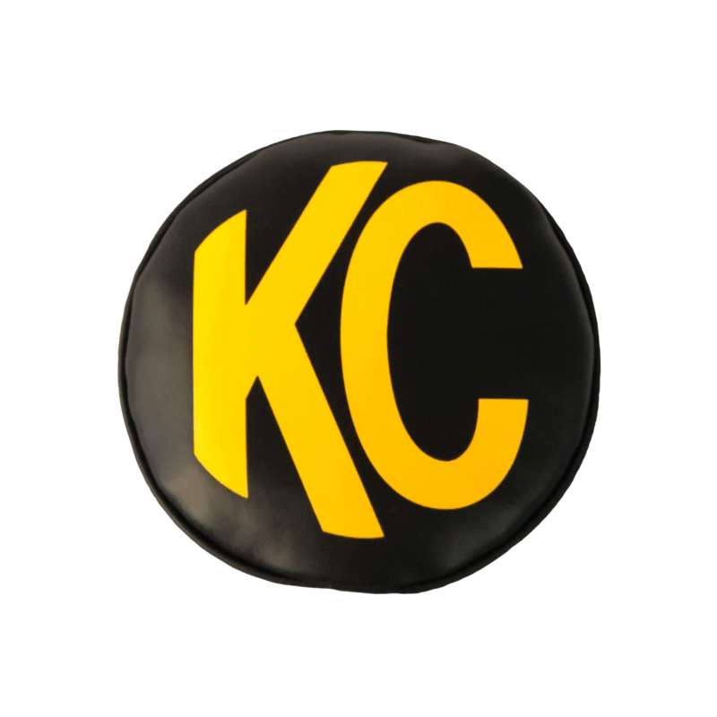 KC HiLiTES 6in. Round Soft Cover (Pair) - Black w/Yellow KC Logo Light Covers and Guards KC HiLiTES