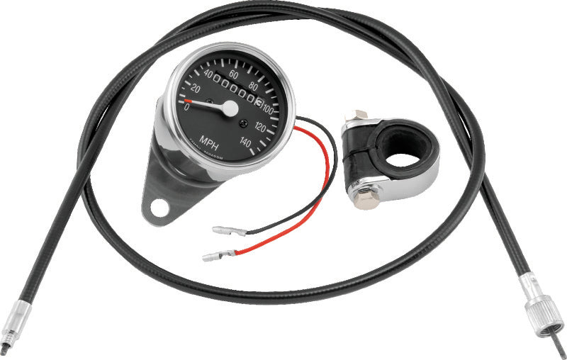 Bikers Choice L73-94 XL 73-94 FX FXR 2:1 Custom Mini Speedo Kit Black Face 140 Mph 2 1/2 Inch Gauges Bikers Choice