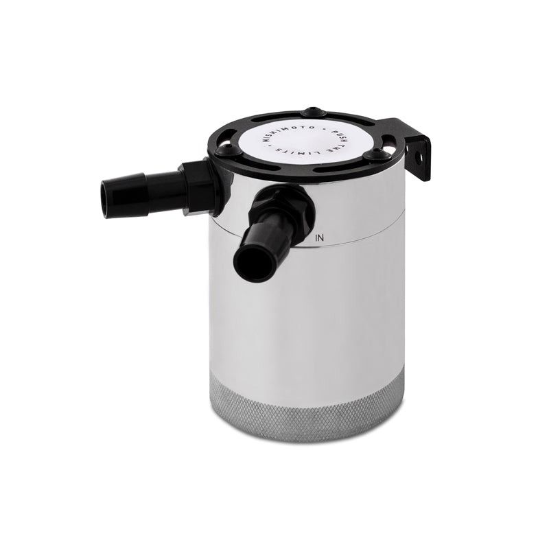 Mishimoto Compact Baffled Oil Catch Can - 2-Port - Polished Oil Catch Cans Mishimoto