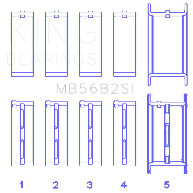 King Engine Bearings gm 496ci/8.1L 16v (Size STD) Performance Main Bearing Set Bearings King Engine Bearings