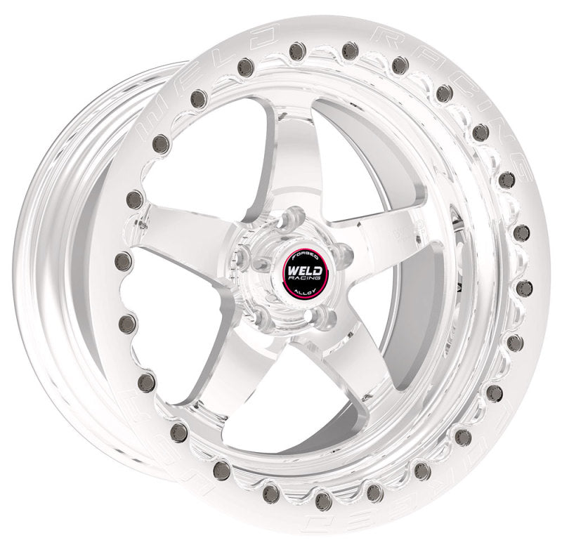 Weld S71 17x10.5 / 5x4.5 BP / 7.9in. BS Polished Wheel (Low Pad) - Polished Single Beadlock MT Wheels - Forged Weld