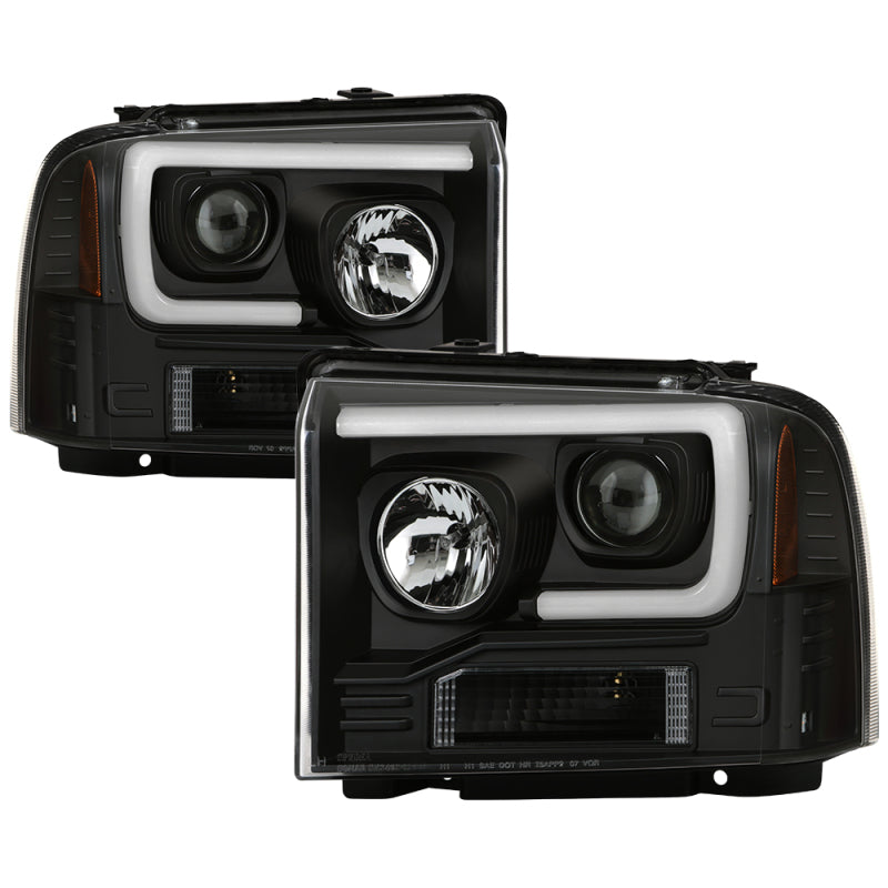 Spyder 05-07 Ford F250/350/450 Super Duty Projector LED Black PRO-YD-FS05V2PL-BK Headlights SPYDER