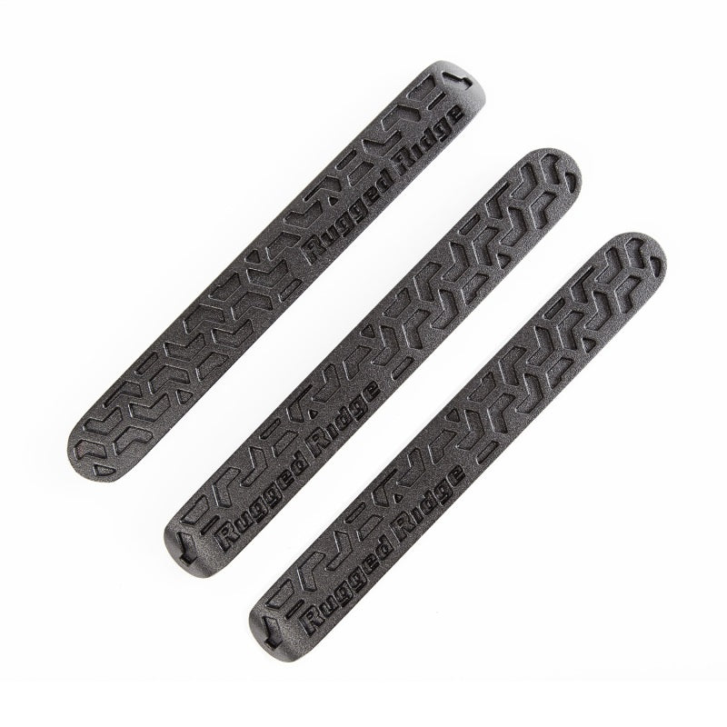Rugged Ridge Elite Dr Hndle Inserts Black Tread 2Dr 07-18 Jeep Wrangler JK Doors Rugged Ridge
