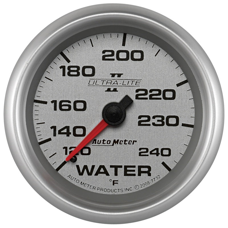 AutoMeter Gauge Water Temp 2-5/8in. 120-240 Deg. F Mechanical Ultra-Lite II Gauges AutoMeter