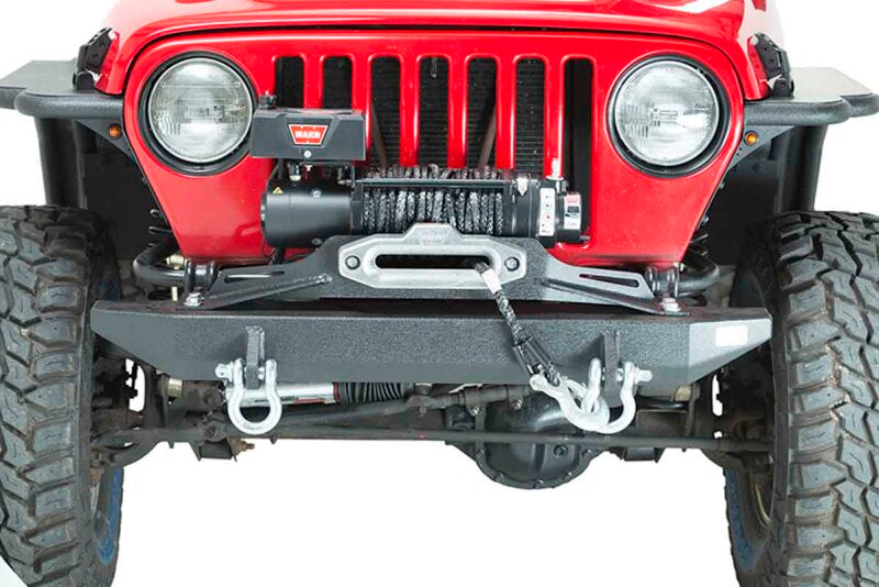 Fishbone Offroad 97-06 Jeep Wrangler TJ Rubicon Front Bumper - Blk Txtrd Powdercoat Piranha Series Bumpers - Steel Fishbone Offroad