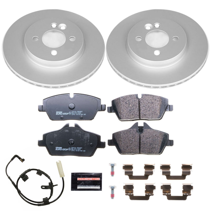 Power Stop 07-10 Mini Cooper Front Euro-Stop Brake Kit Brake Kits - OE PowerStop
