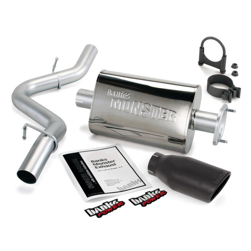 Banks Power 04-06 Jeep 4.0L Wrangler Monster Exhaust System - SS Single Exhaust w/ Black Tip Catback Banks Power