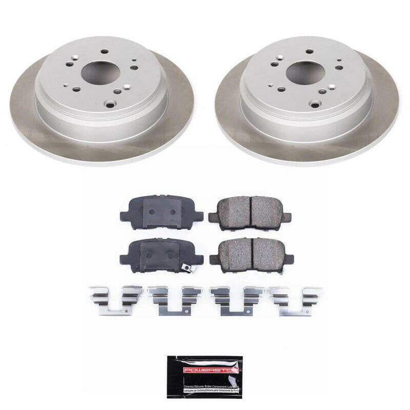 Power Stop 02-04 Honda Odyssey Rear Semi-Coated Rotor Kit Brake Kits - Performance Blank PowerStop