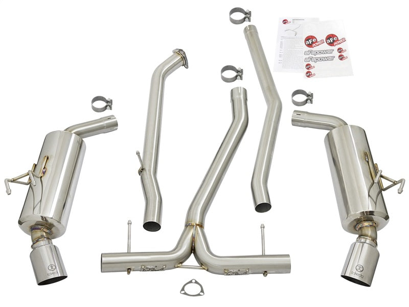 aFe POWER Takeda 16-17 Honda Civic I4-1.5L (t) 2.25-2.5in 304 SS CB Dual-Exit Exhaust Polish Tip Catback aFe