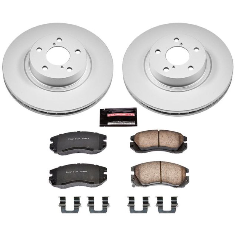 Power Stop 1996 Subaru Legacy Front Z17 Evolution Geomet Coated Brake Kit Brake Kits - Performance Blank PowerStop
