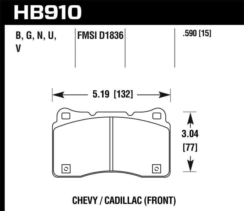 Hawk 15-16 Cadillac XTS / Chevrolet Corvette DTC-70 Front Brake Pads Brake Pads - Racing Hawk Performance