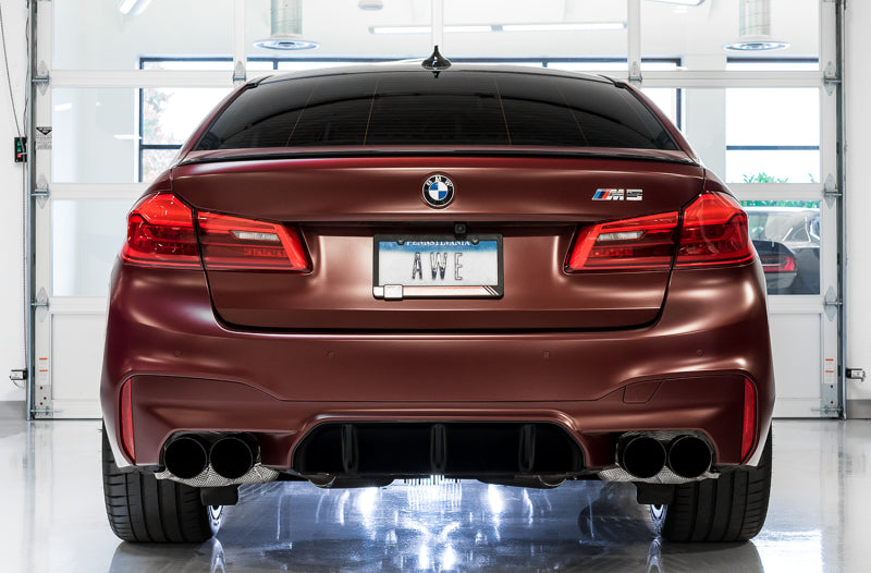 AWE Tuning 18-19 BMW M5 (F90) 4.4T AWD Cat-back Exhaust - Track Edition (Diamond Black Tips) Catback AWE Tuning
