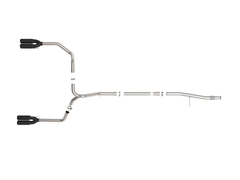 aFe Vulcan Series 3in 304SS DPF-Back 20-21 GM Trucks L6-3.0L (td) LM2 - Dual Black Tip DPF Back aFe