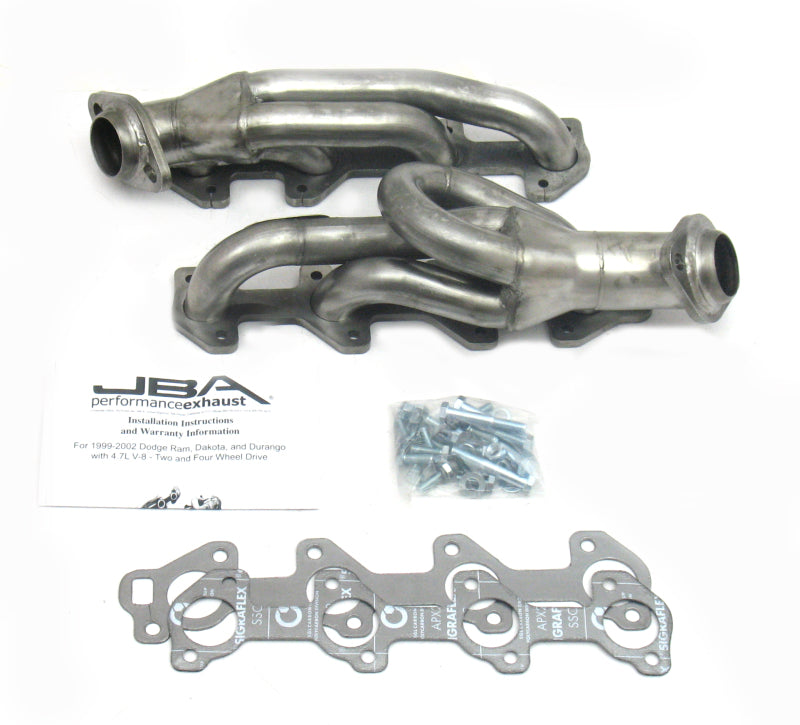 JBA 04-07 Dodge Dakota 4.7L PowerTech 1-1/2in Primary Raw 409SS Cat4Ward Header Headers & Manifolds JBA