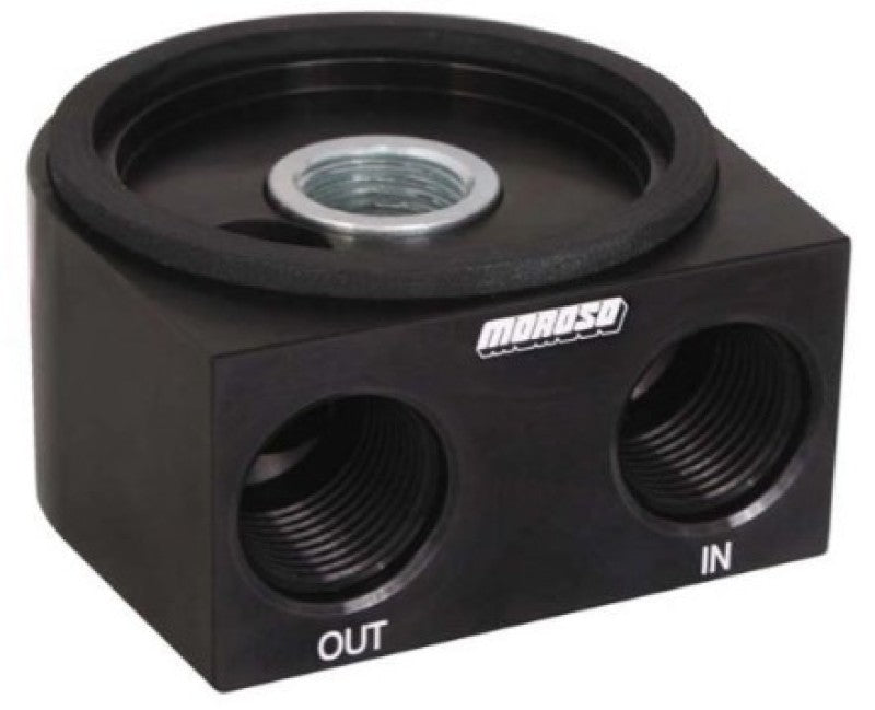 Moroso Universal Oil Filter Adapter - Sandwich - Oil Cooler - 20mm-1.5in Thread & 2-5/8in O-Ring Fittings Moroso