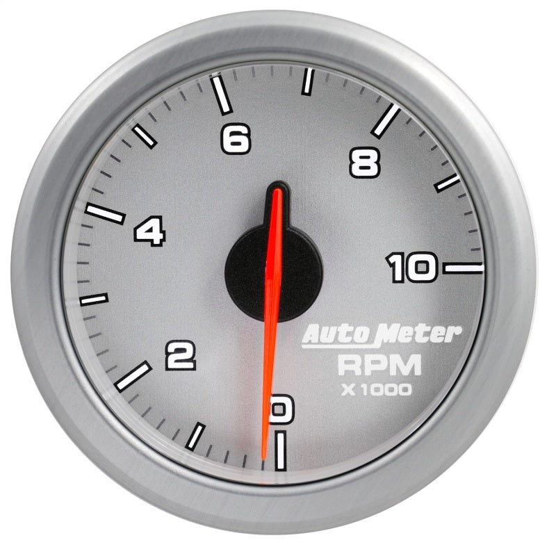 Autometer Airdrive 2-1/6in Tachometer Gauge 0-10K RMP - Silver Gauges AutoMeter