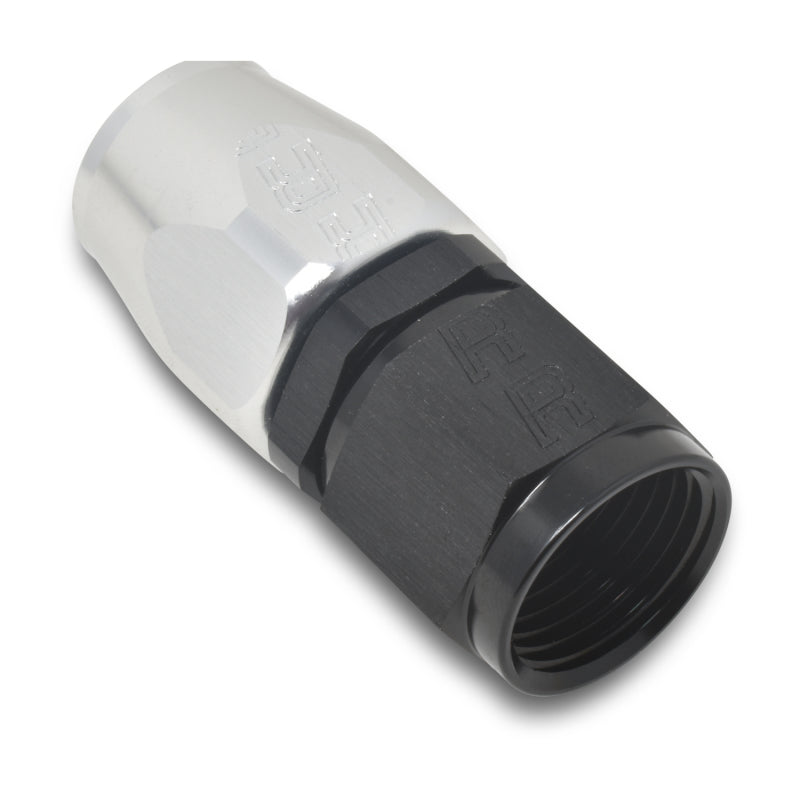 Russell Performance -12 AN Black/Silver Straight Full Flow Hose End Fittings Russell